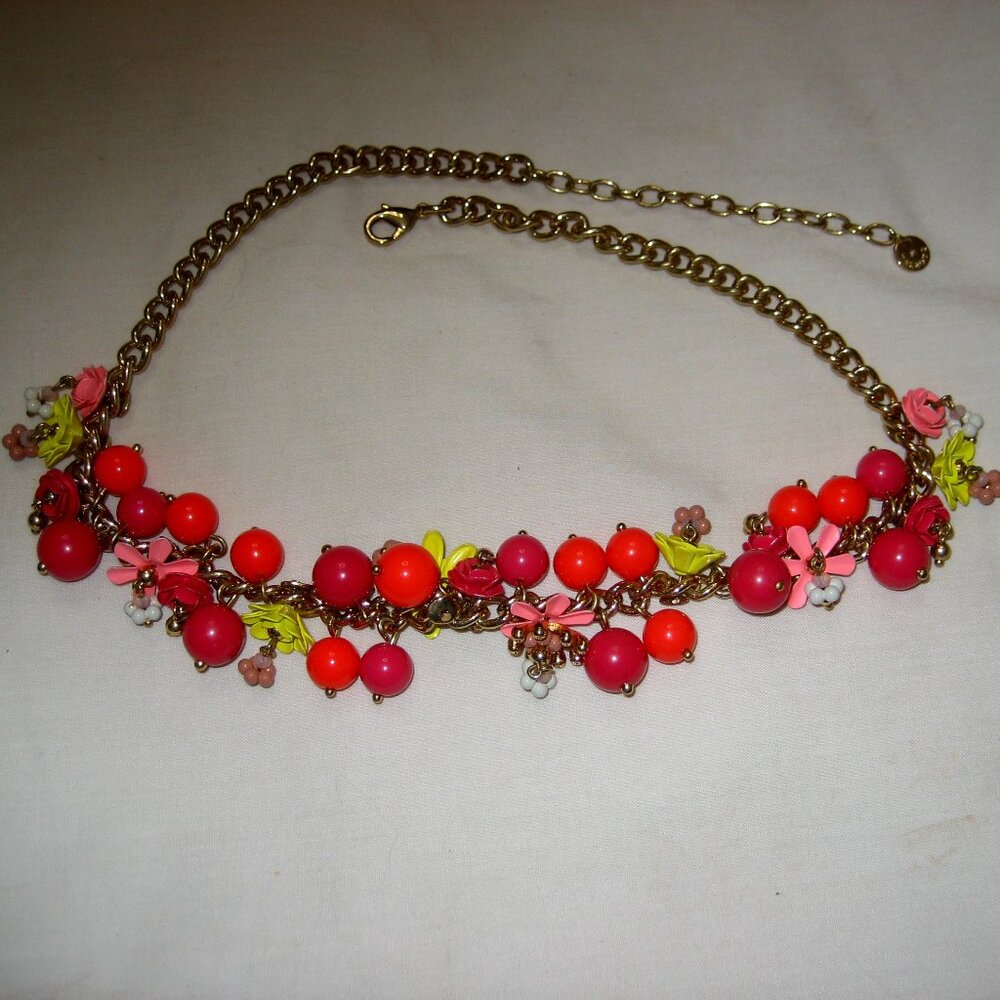 VINTAGE TALBOTS SUMMERY MULTI STYLE DROP NECKLACE 21"L
